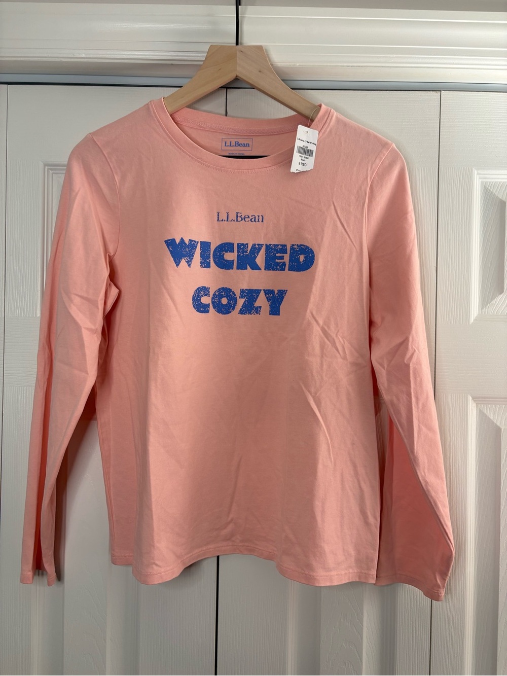 Women’s L.L.Bean Wicked Cozy long-sleeve pajama shirt in blush size S NWT